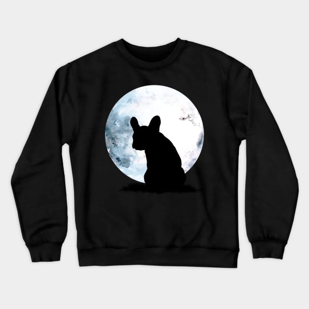 French Bulldog and moon Crewneck Sweatshirt by Collagedream